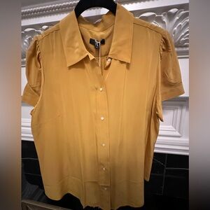 J. Crew Mustard Button-Up Blouse